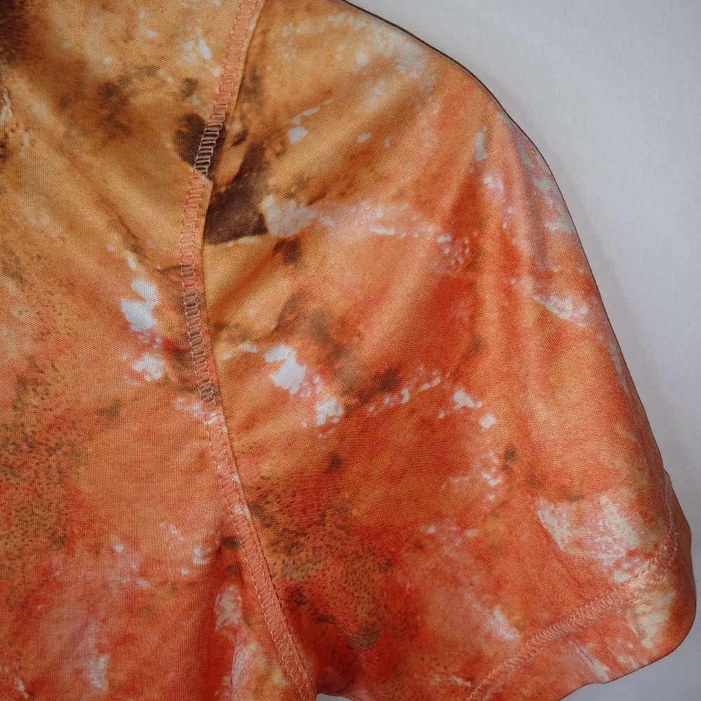 Reel Legends Aquaflauge S Fishing Orange Rash Guard Top - Picture 7 of 9